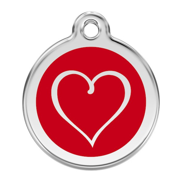 Heart Identity Medal Red cat and dog, tag