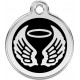 Angel Wings Identity Medal black cat and dog, tag, biker