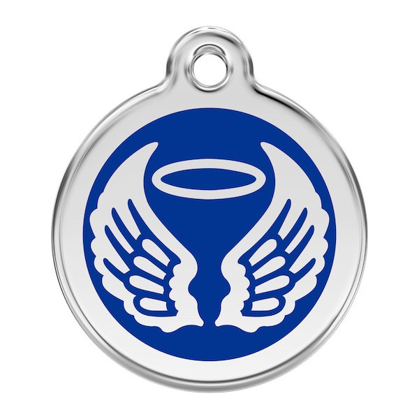 Angel Wings Identity Medal Navy Blue cat and dog, tag, biker
