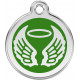 Angel Wings Identity Medal Green cat and dog, tag, biker