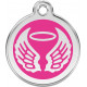 Angel Wings Identity Medal Fuschia Pink cat and dog, tag, biker
