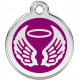 Angel Wings Identity Medal Purple cat and dog, tag, biker