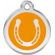 Horseshoe Identity Medal Orange cat and dog, color engraved tag, iron horse