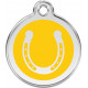 Horseshoe Identity Medal Yellow cat and dog, color engraved tag, iron horse