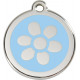 Flower Identity Medal light blue cat and dog, engraved iron tag