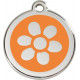Flower Identity Medal orange cat and dog, engraved iron tag