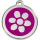 Flower Identity Medal purple cat and dog, engraved iron tag