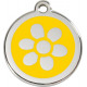 Flower Identity Medal yellow cat and dog, engraved iron tag