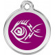 Tribal Tattoo Identity Medal purple cat and dog, engraved iron tag
