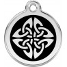 Celtic Tattoo Identity Medal black cat and dog, engraved iron tag