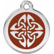 Celtic Tattoo Identity Medal brown chocolate cat and dog, engraved iron tag