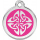 Celtic Tattoo Identity Medal Fuschia Pink cat and dog, engraved iron tag