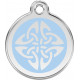 Celtic Tattoo Identity Medal Light Blue cat and dog, engraved iron tag