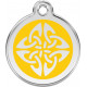 Celtic Tattoo Identity Medal yellow cat and dog, engraved iron tag
