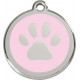 Paw Iron Identity Medal Sweet Pink. Cat dog engraved tag