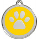 Paw Iron Identity Medal Yellow. Cat dog engraved tag
