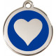 Heart Identity Medal navy blue cat and dog, engraved iron tag