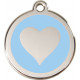 Heart Identity Medal light blue cat and dog, engraved iron tag
