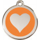 Heart Identity Medal orange cat and dog, engraved iron tag