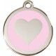 Heart Identity Medal sweet pink cat and dog, engraved iron tag