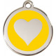 Heart Identity Medal yellow cat and dog, engraved iron tag