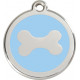 Bone Identity Medal light blue cat and dog, engraved iron tag