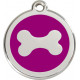 Bone Identity Medal purple cat and dog, engraved iron tag