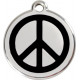 Peace and Love Identity Medal black cat and dog, engraved iron tag