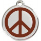 Peace and Love Identity Medal brown chocolate cat and dog, engraved iron tag