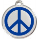 Peace and Love Identity Medal Navy Blue cat and dog, engraved iron tag