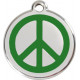 Peace and Love Identity Medal Green cat and dog, engraved iron tag