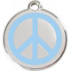 Peace and Love Identity Medal Light Blue cat and dog, engraved iron tag