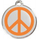 Peace and Love Identity Medal orange cat and dog, engraved iron tag
