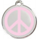 Peace and Love Identity Medal Sweet Pink cat and dog, engraved iron tag
