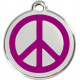 Peace and Love Identity Medal purple cat and dog, engraved iron tag