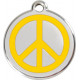 Peace and Love Identity Medal yellow cat and dog, engraved iron tag