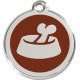 Bowl & Bone Identity Medal brown chocolate cat and dog, engraved iron tag