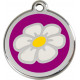Daisy Flower Identity Medal purple cat and dog, engraved iron tag