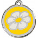 Daisy Flower Identity Medal yellow cat and dog, engraved iron tag