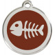 Fish Bone Identity Medal brown chocolate cat and dog, engraved iron tag