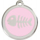 Fish Bone Identity Medal sweet pink cat and dog, engraved iron tag