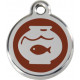 Fish Bowl Aquarium, Brown Chocolate Identity Medals, engraved iron tag for cats