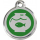Fish Bowl Aquarium, Green Identity Medals, engraved iron tag for cats