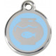 Fish Bowl Aquarium, light blue Identity Medals, engraved iron tag for cats