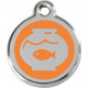 Fish Bowl Aquarium, Orange Identity Medals, engraved iron tag for cats