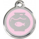 Fish Bowl Aquarium, Pink Identity Medals, engraved iron tag for cats