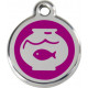 Fish Bowl Aquarium, Purple Identity Medals, engraved iron tag for cats