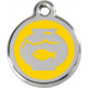 Fish Bowl Aquarium, Yellow Identity Medals, engraved iron tag for cats