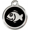 Fish, Black Identity Medals, engraved iron tag for cats