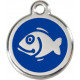 Fish, Navy blue Identity Medals, engraved iron tag for cats